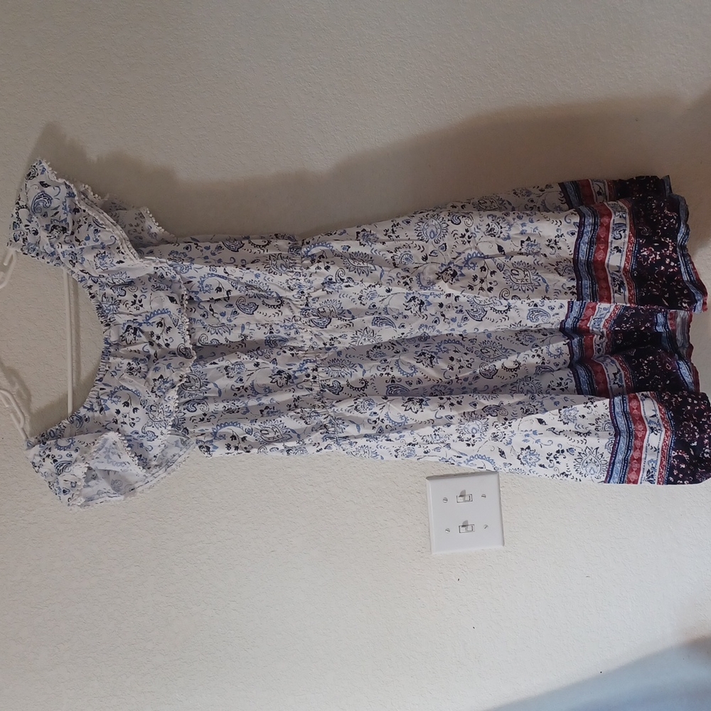 Off the shoulders red white and blue dress size Large - Picture 5 of 5